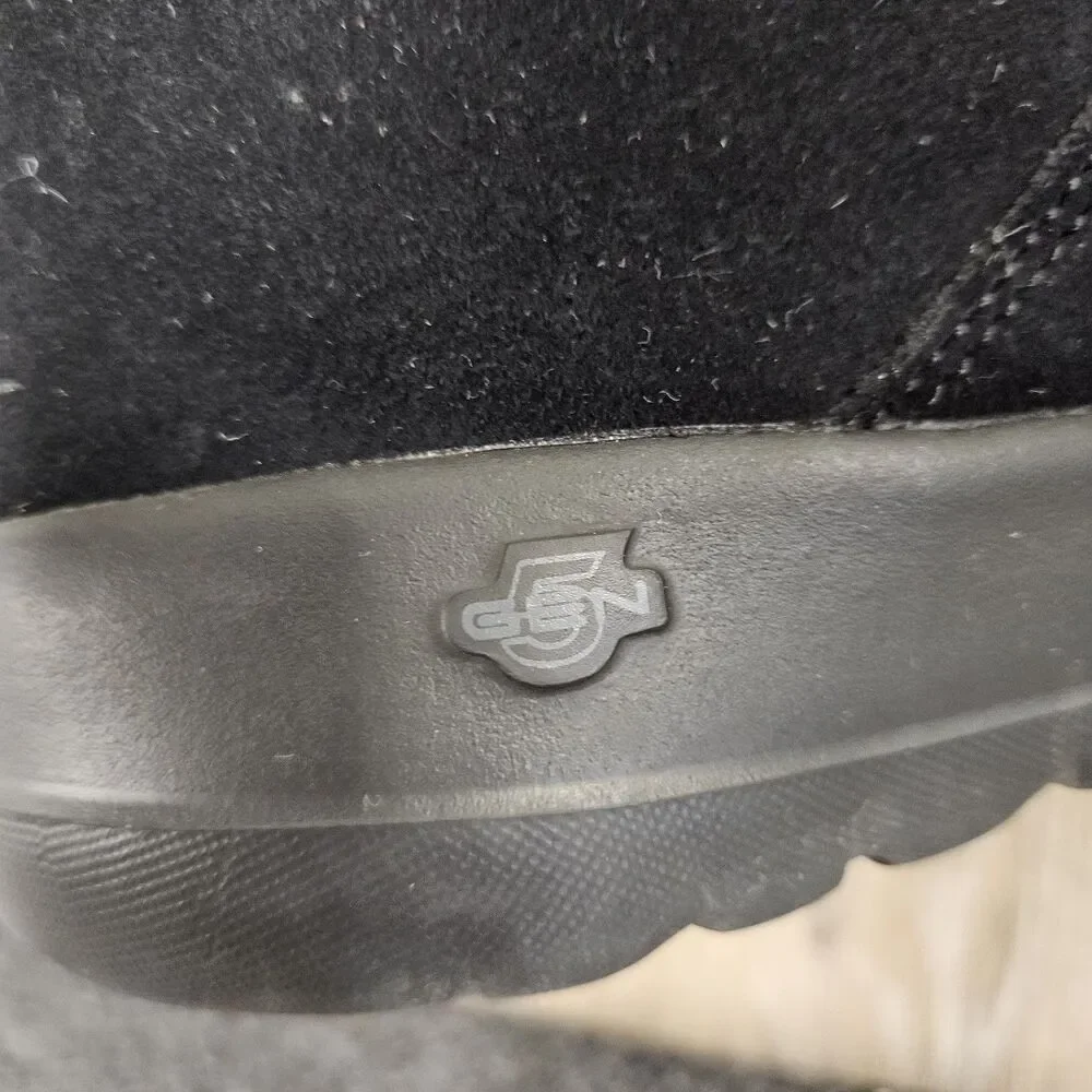 Skechers Gen 5 Goga Mat Black Suede Boots Faux Fur Ankle Zip Air Cooled Womens 9